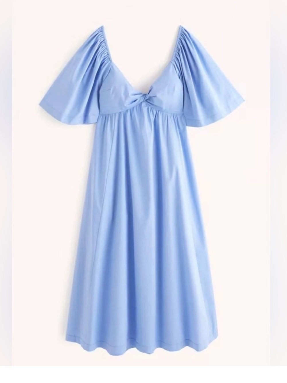 Abercrombie & Fitch Angel Sleeve Twist-Front Midi Dress small petite EUC